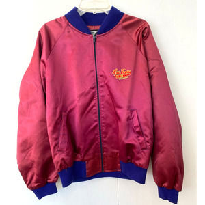 VTG 1993 Burgundy Satin Bomber "Las Vegas Club Hotel/Casino 1993" Men's L